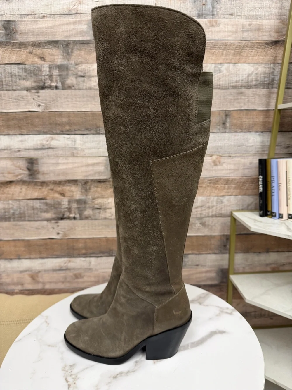 Naya gray faux suede over the knee boot 7.5